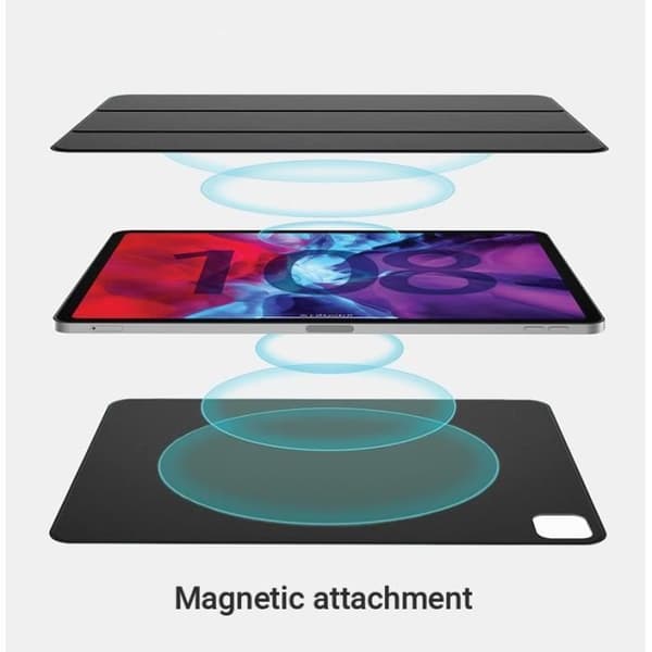 Étui Folio - eSTUFF - iPad Pro 12.9 2018 - Svart - TPU - 2 stående positioner