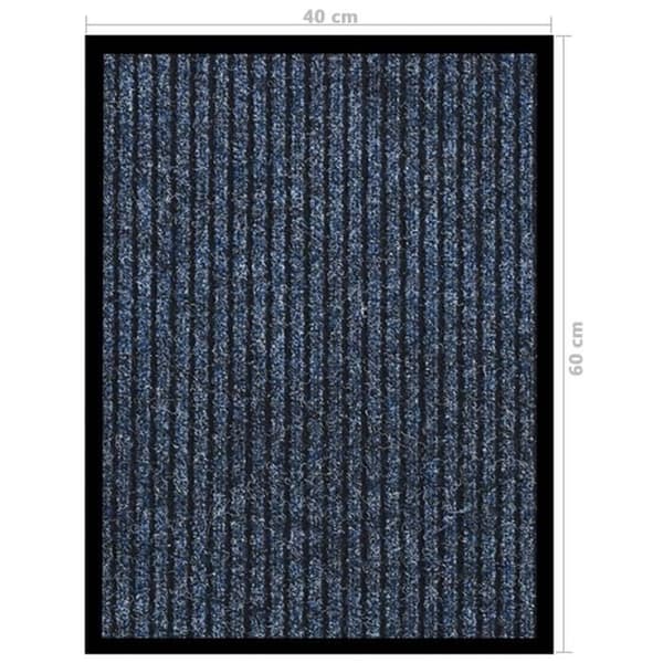 vidaXL Randig dörjmatta Blå 40x60 cm