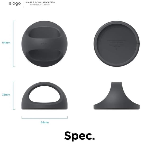 Stödtillbehör - ELAGO - Grepp för MagSafe - Mörkgrå - Plast - 1 enhet