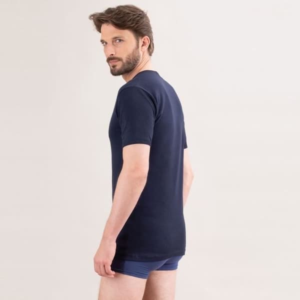 Klassiker T-shirt med rund hals Blå