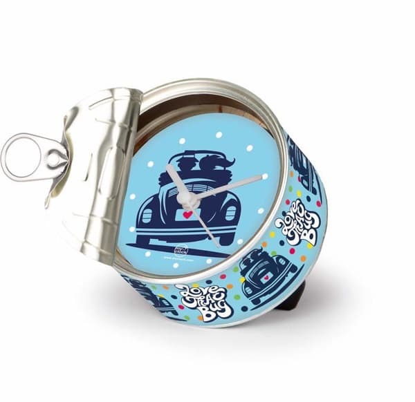 Klocka - Brisa pendel - BEMC03 - Myclock VW Beetle Love That Bug Clock, Blå/Vit
