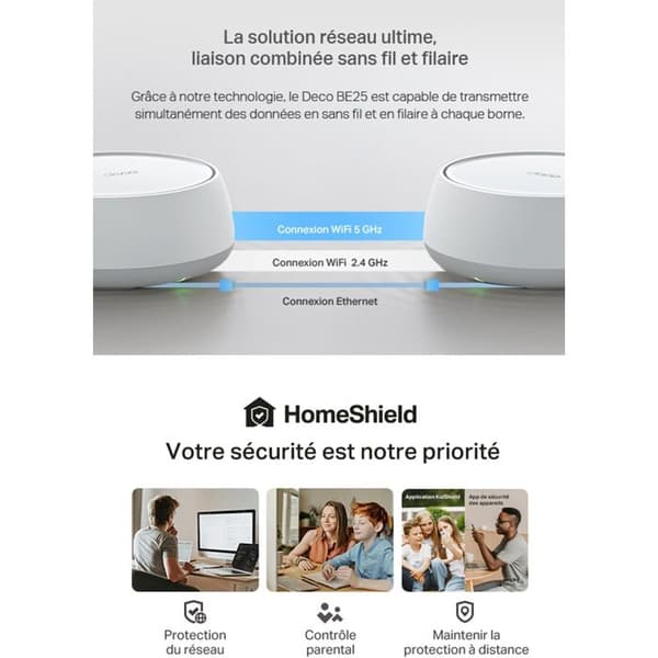 Nätverkssystem - TP-Link - DECO BE25 (3-PACK) - Wi-Fi 7 - 2882 Mbit/s - Vit