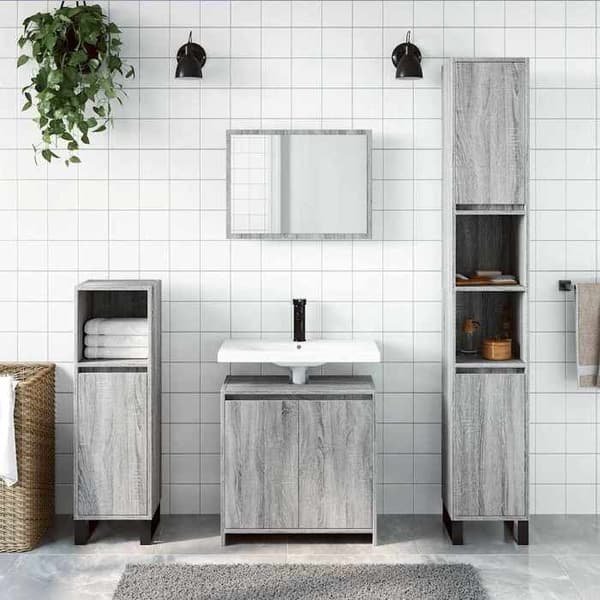 vidaXL Badmöbelset 2 delar Sonoma grå 835698