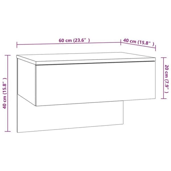 vidaXL Väggmonterade Sängbord 2 st Glansigt Vit 810948