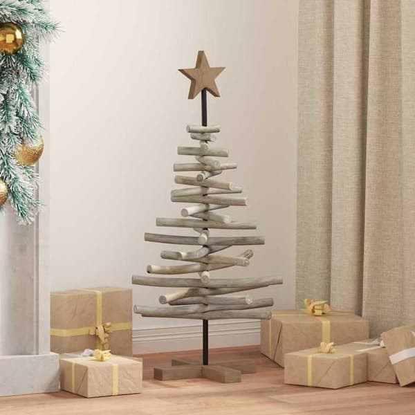 vidaXL Julgran Brun 90 cm Massivt teakträ 42017948