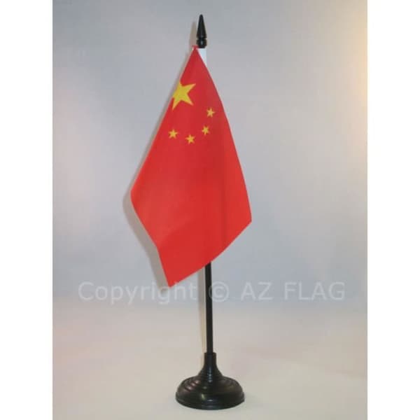 Bordflagga - AZ FLAG - Kina - 15x10 cm - Polyester - Svart