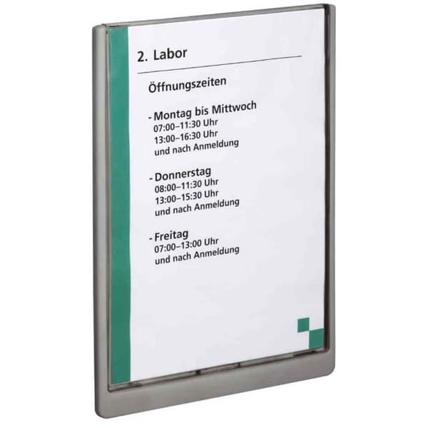 Dörrskylt - HÅLLBAR - KLICKSKYLT - A4 - Grafit - Modern design i plast