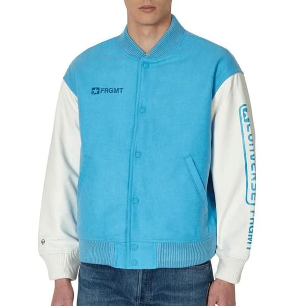Turkos/Vit Herr Blouson Converse x FRGMT Varsity Jacka