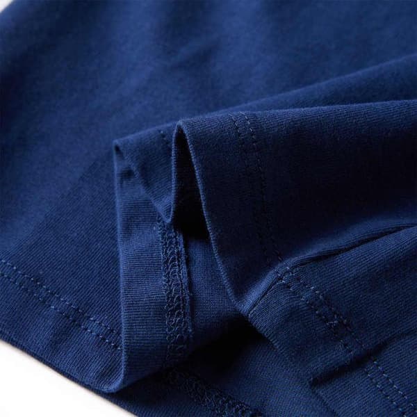 Barn T-shirt med lång ärm marinblå Multi-storlekar
