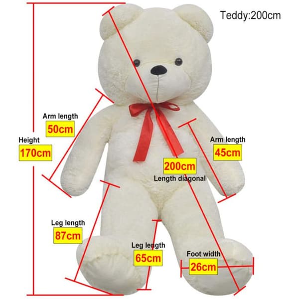 vidaXL Teddy Bear Vit 170 cm 80146