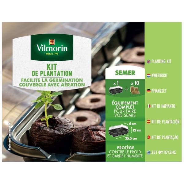 Planteringskit: Mini Växthus + 10 Kokosplattor