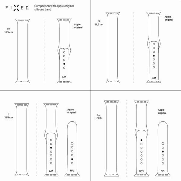 Elastisk nylonarmband FIXED Nylon Strap för Apple Watch 42-44-45mm, storlek L, rosa