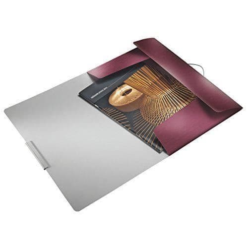 Leitz Style Folder 3 flikar med resår i polypropen 150 ark A4 Granat med borstad effekt - 39770028