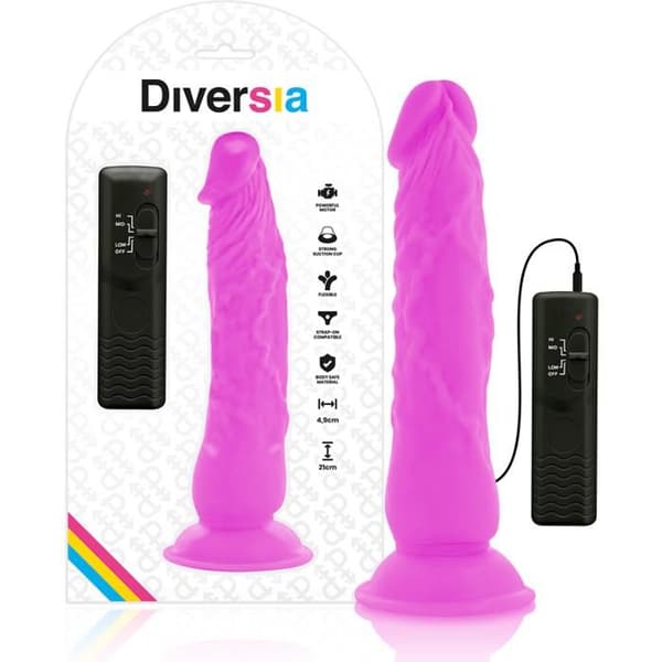 DIVERSIA DILDO VIBRANT FLEXIBLE 21 CM - VIOLETT