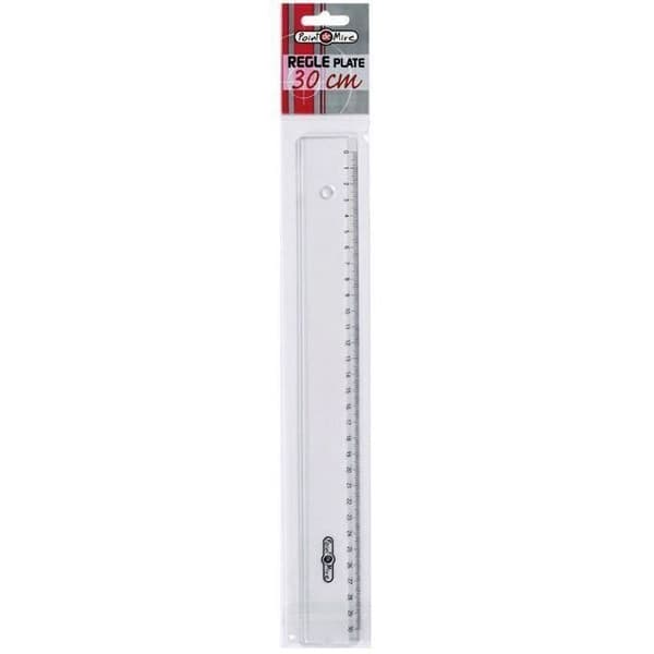 Platt kristall linjal 30 cm