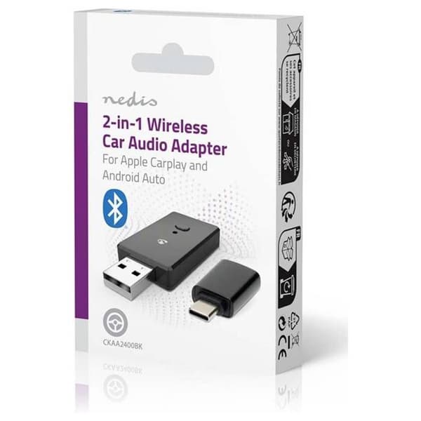 Trådlös bil ljudadapter - Android Auto / Apple Carplay - AAC / SBC - Svart