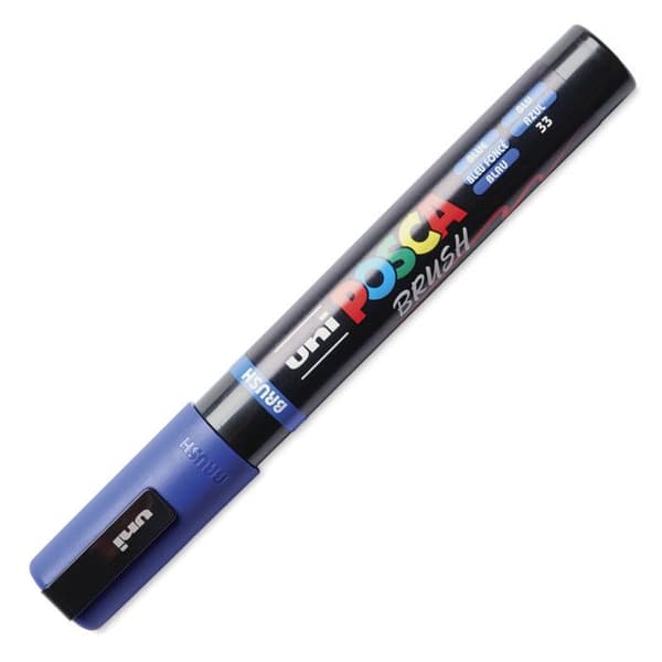 POSCA-markör - Mörkblå - Penseltopp - PC5BR - Alla ytor