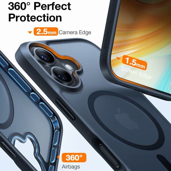 Coque Torras Guardian Magnetic Series för iPhone 16 Plus - Svart