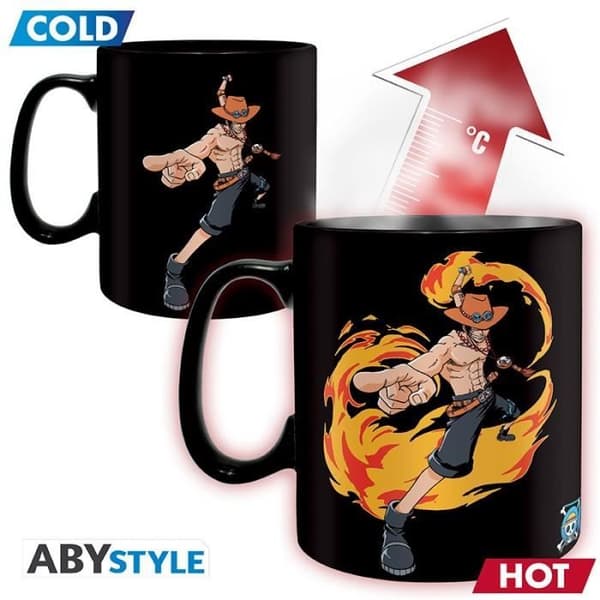 Mugg - ABYSTYLE - Värmeändring - 460 ml - Luffy & Ace - Keramik