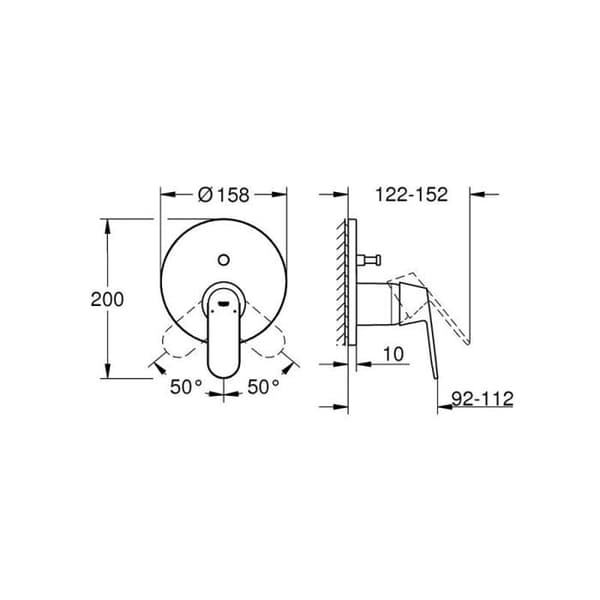 GROHE 24045000 Dold badblandare, krom