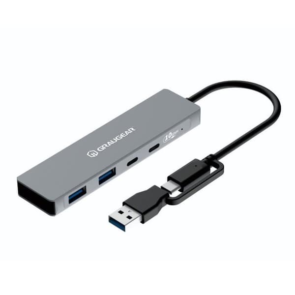 USB-hubb - GRAUGEAR - 10 Gbps - 4 x USB 3.2 - 2 x Type-C - 2 x Type-A
