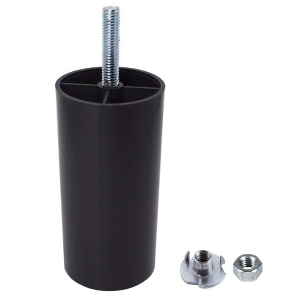 SKIR'CO Rund plastmöbelfot 100 mm svart - 4-pack