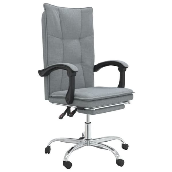 349751 vidaXL Office Recliner ljusgrå tyg