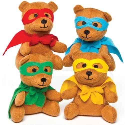 Teddy Bear - BAKER ROSS - 4-pack - Superhjältar - 13 cm - Unisex