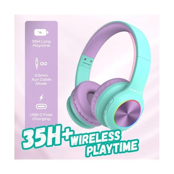 Barnhörlurar - POWERLOCUS - PLED - Bluetooth - Batteritid 30h - Inbyggd mikrofon