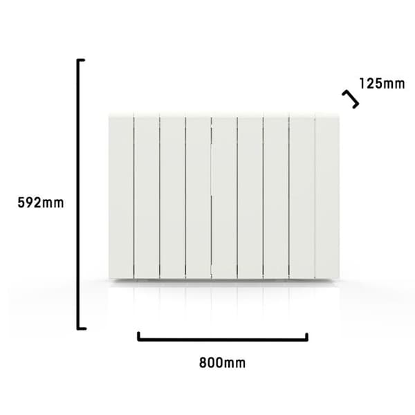 BATILEC Ansluten aluminiuminertiradiator ZILO WiFi 2000 W