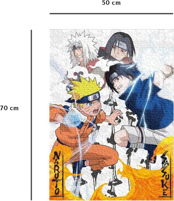 1000 bitars pussel - Nathan - Naruto vs Sasuke - Vit - Vuxen - 70 x 50 cm