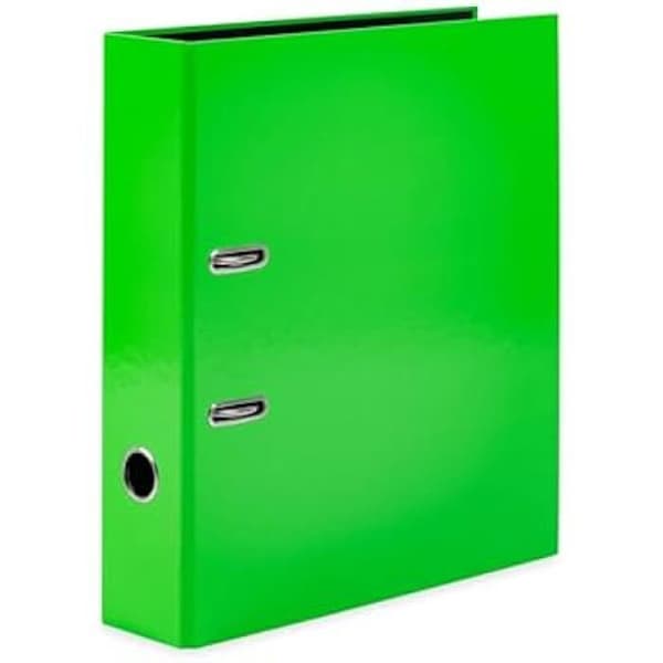 A4-mapp - HERMA - 20066 - Fluorescerande grön - Spakmekanism - Papp