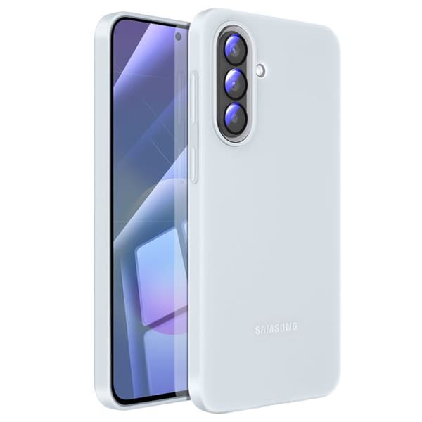 Coque - SAMSUNG - Galaxy A57 - Slät silikon - Höjda kanter - Ljusblå