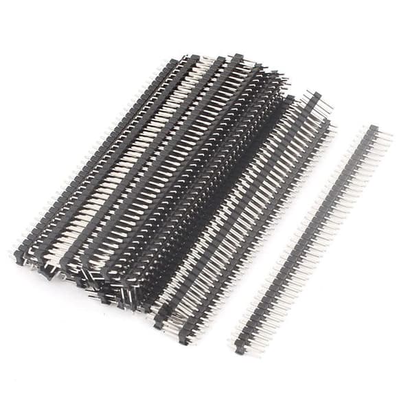 Header med stift SOURCING MAP 24Pcs Dubbelrad 2x40 Stift 2.54mm Platt Hane Stift Header IC Kontakter