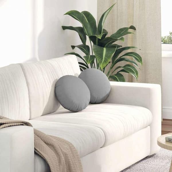 Coussin Vidaxl Sittkuddar 2 st Grå moln Ø30 x 13 cm tyg