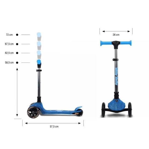 Scooter - MILLY MALLY - Gelé - Blå - 3 hjul - Fällbar och lätt
