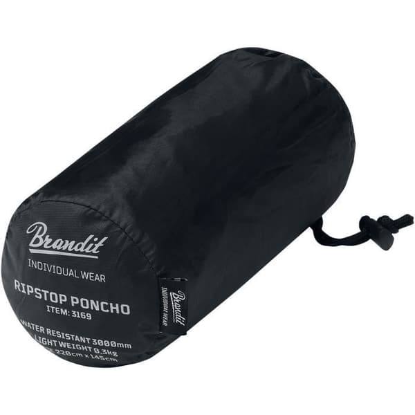 Svart Ripstop Poncho - BRANDIT - One Size - Herr - Höst / Vinter