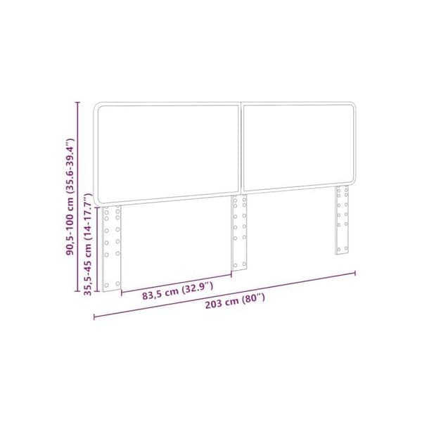 Sänggavel i ingenjörsträ - vidaXL - Blank vit - 203x3x100 cm - Rektangulär form - Hållbar