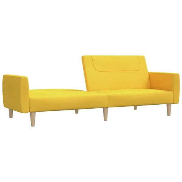 vidaXL 2-sits bäddsoffa gult tyg 375789