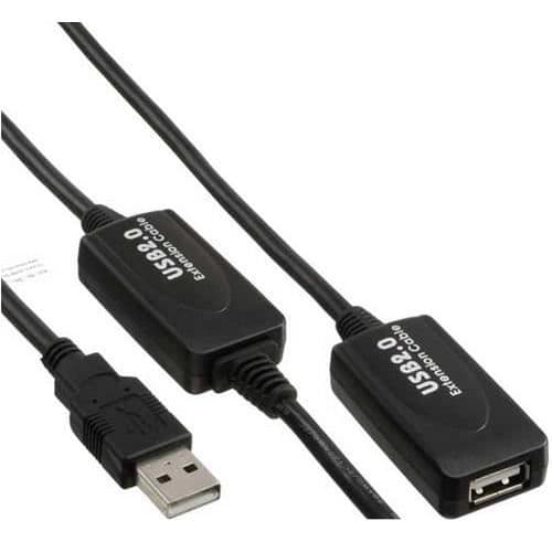 USB-kabel - InLine - 34612I - 15m - USB 2.0 - Hane/Hona - Svart
