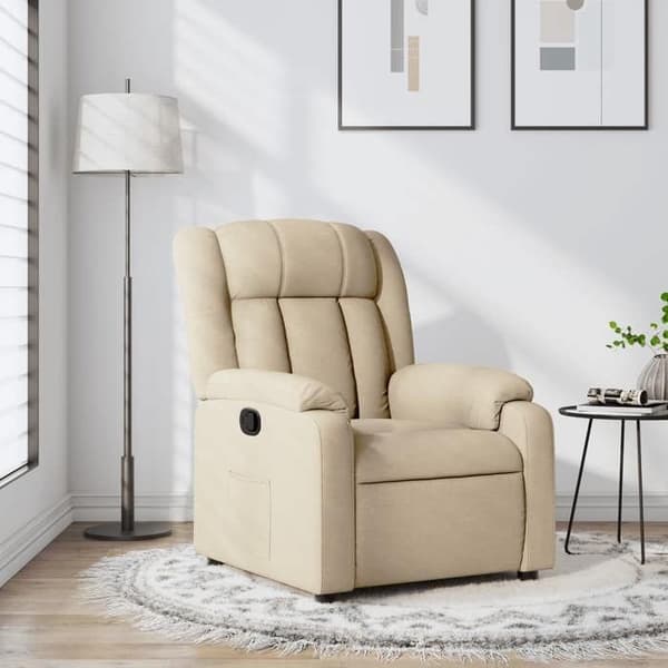 vidaXL Fåtölj i krämfärgad tyg 3205775