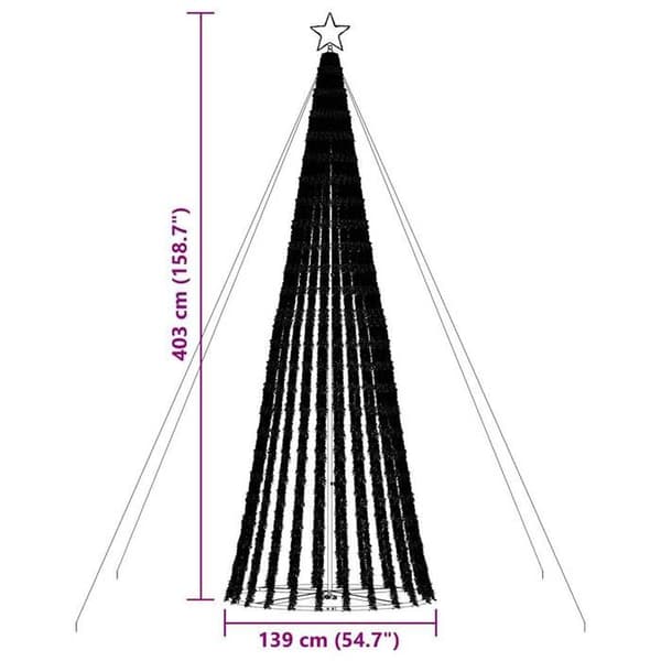 vidaXL LED-julgran 1028 LED kallvit 403 cm 4016401