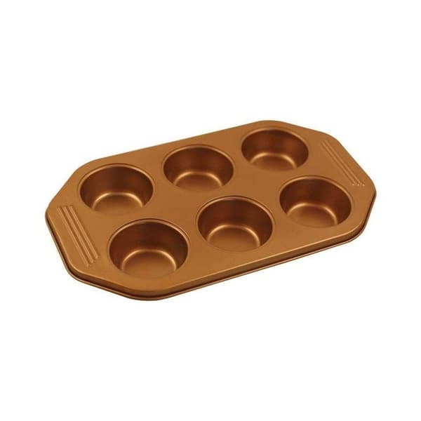 Muffinsform - KLAUSBERG - KB-7375 - Kolförstål - Kopparbeläggning - 6 muffins