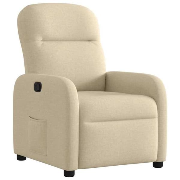 vidaXL Reclinable fåtölj Creme Tyg 4015530