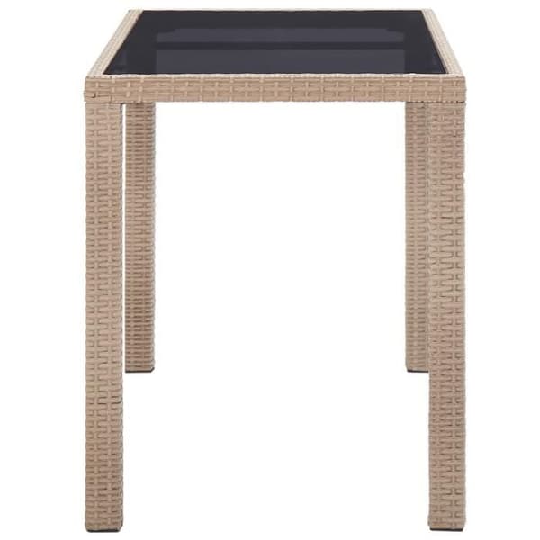 vidaXL Trädgårdsbord Beige 123x60x74 cm Polyrotting