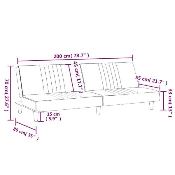 vidaXL Mörkgrå sängsoffa tyg 351882