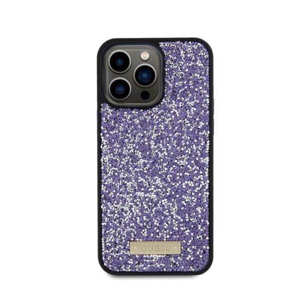 Mobilskal - Guess - iPhone 15 Pro Max - Metallic strass - Stötskydd - Rosa