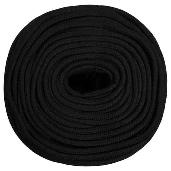 152813 vidaXL Arbetsrep Svart 6 mm 50 m Polyester