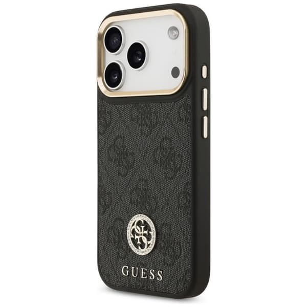 Guess Hårdskal 4G Strass Logotyp MagSafe för iPhone 17 Pro - Svart