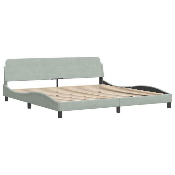 vidaXL Dover sängram ljusgrå 200x200 cm sammet 373252